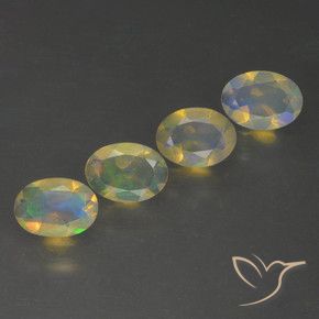 Gemas de Ópalo Multicolor natural de 1.47 ct, Ovalada, Transparente