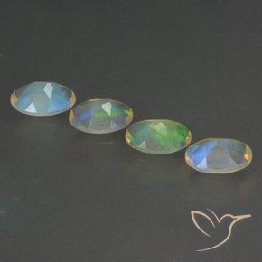 Gemas de Ópalo Multicolor natural de 1.47 ct, Ovalada, Transparente