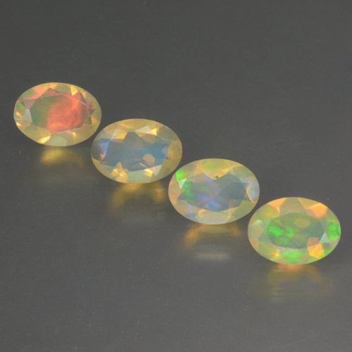 Gemas de Ópalo Multicolor natural de 1.60 ct, Corte Óvalo, Transparente