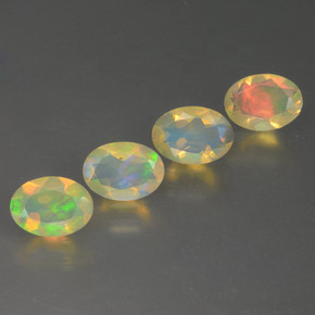 Gemas de Ópalo Multicolor natural de 1.60 ct, Corte Óvalo, Transparente