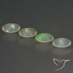 Gemas de Ópalo Multicolor natural de 1.31 ct, Ovalada, Transparente