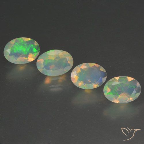 1.54ctw Natural Multicolor Ópalo, Ovalada, Transparente