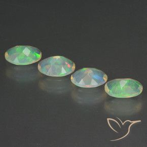 Gemas de Ópalo Multicolor natural de 1.54 ct, Ovalada, Transparente