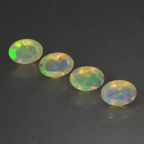 Gemas de Ópalo Multicolor natural de 1.63 ct, Corte Óvalo, Transparente