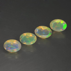 Gemas de Ópalo Multicolor natural de 1.63 ct, Corte Óvalo, Transparente