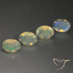 Gemas de Ópalo Multicolor natural de 1.43 ct, Ovalada, Transparente