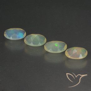 Gemas de Ópalo Multicolor natural de 1.43 ct, Ovalada, Transparente