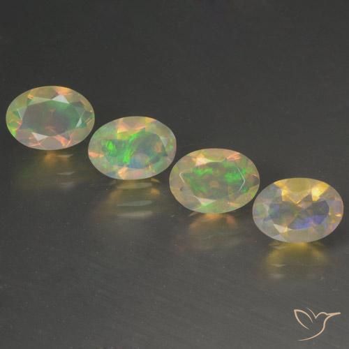 1.55ctw Natural Multicolor Ópalo, Ovalada, Transparente
