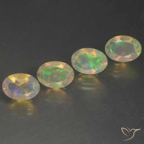 Gemas de Ópalo Multicolor natural de 1.55 ct, Ovalada, Transparente