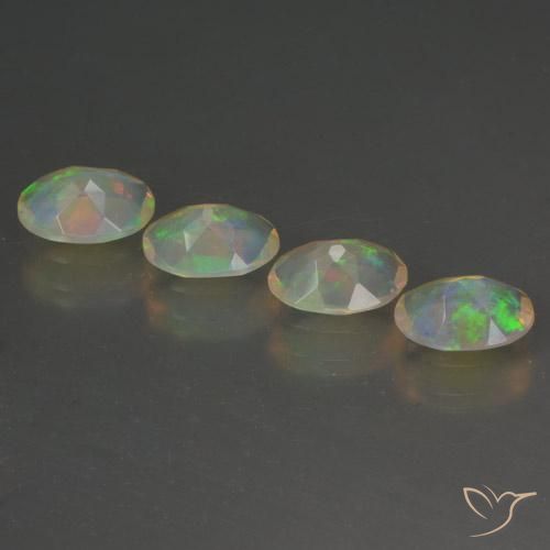 Gemas de Ópalo Multicolor natural de 1.55 ct, Ovalada, Transparente