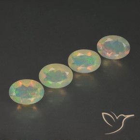 Gemas de Ópalo Multicolor natural de 1.69 ct, Ovalada, Transparente
