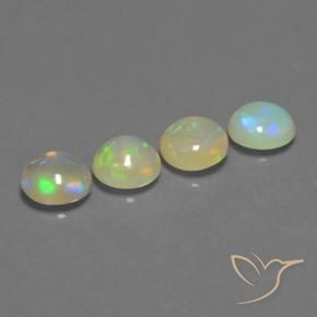 Gemas de Ópalo Multicolor natural de 2.76 ct, Corte Redondo, Transparente
