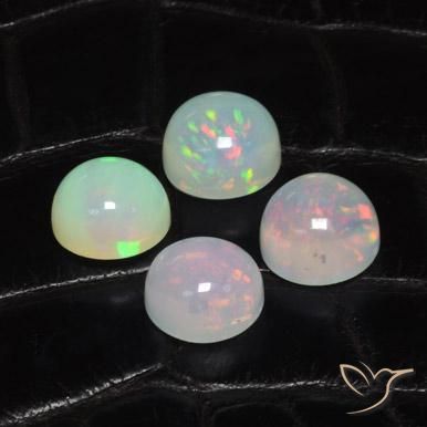 Gemas de Ópalo Multicolor natural de 6.67 ct, Redondo, Transparente