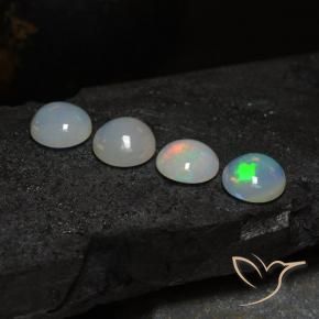 Gemas de Ópalo Multicolor natural de 8.47 ct, Redondo, Translúcido