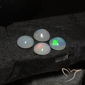 Gemas de Ópalo Multicolor natural de 8.47 ct, Redondo, Translúcido
