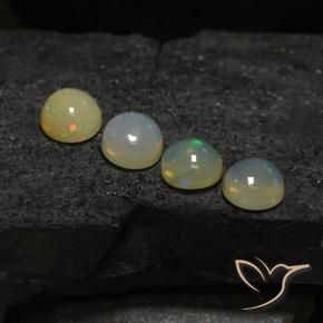 Gemas de Ópalo Multicolor natural de 5.75 ct, Redondo, Translúcido