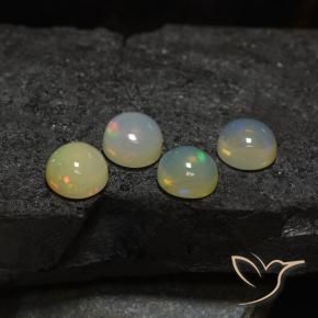 Gemas de Ópalo Multicolor natural de 5.75 ct, Redondo, Translúcido