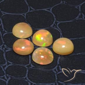 Gemas de Ópalo Multicolor natural de 6.46 ct, Redondo, Translúcido