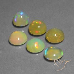 Gemas de Ópalo Multicolor natural de 11.36 ct, Redondo, Transparente