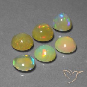 Gemas de Ópalo Multicolor natural de 11.36 ct, Redondo, Transparente