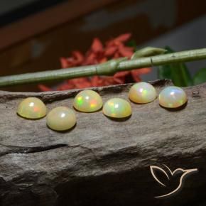 Gemas de Ópalo Multicolor natural de 8.15 ct, Redondo, Translúcido
