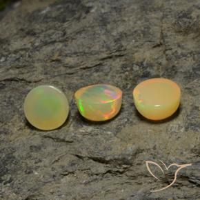 Gemas de Ópalo Multicolor natural de 5.12 ct, Redondo, Translúcido