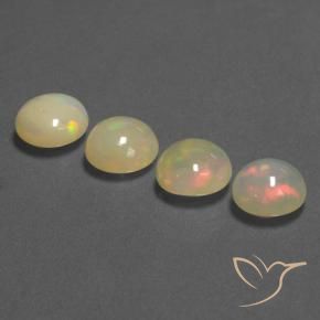 Gemas de Ópalo Multicolor natural de 4.71 ct, Redondo, Translúcido