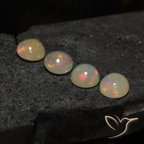 Gemas de Ópalo Multicolor natural de 5.36 ct, Redondo, Transparente