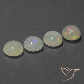 Gemas de Ópalo Multicolor natural de 5.09 ct, Redondo, Transparente