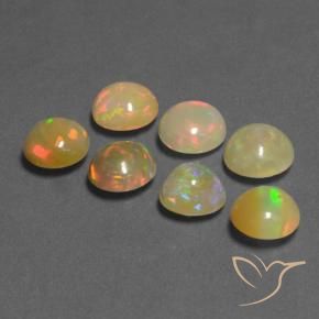 Gemas de Ópalo Multicolor natural de 5.32 ct, Redondo, Translúcido