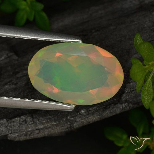 1.72ct Natural Multicolor Ópalo, Ovalada, Translúcido