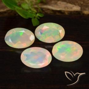 Gemas de Ópalo Multicolor natural de 1.14 ct, Ovalada, Transparente