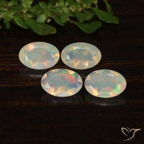 Gemas de Ópalo Multicolor natural de 1.13 ct, Ovalada, Transparente