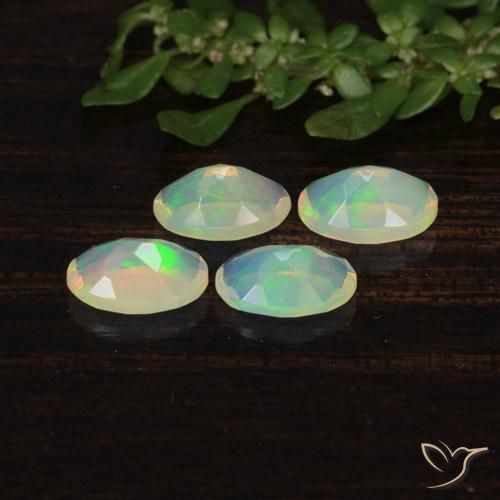 Gemas de Ópalo Multicolor natural de 1.13 ct, Ovalada, Transparente