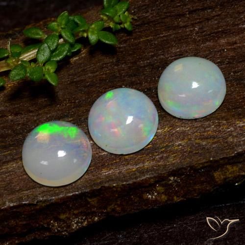 Gemas de Ópalo Multicolor natural de 1.46 ct, Redondo, Transparente