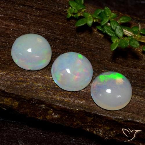 Gemas de Ópalo Multicolor natural de 1.46 ct, Redondo, Transparente