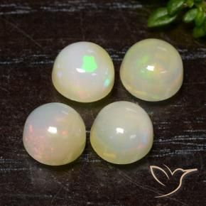 Gemas de Ópalo Multicolor natural de 3.15 ct, Redondo, Translúcido