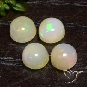 Gemas de Ópalo Multicolor natural de 3.15 ct, Redondo, Translúcido