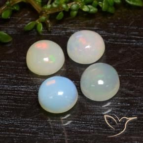 Gemas de Ópalo Multicolor natural de 2.26 ct, Redondo, Translúcido