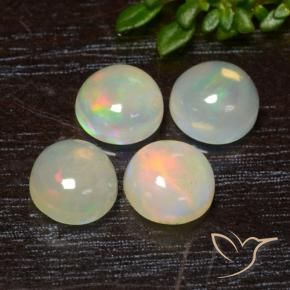Gemas de Ópalo Multicolor natural de 2.11 ct, Redondo, Transparente
