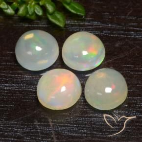 Gemas de Ópalo Multicolor natural de 2.11 ct, Redondo, Transparente