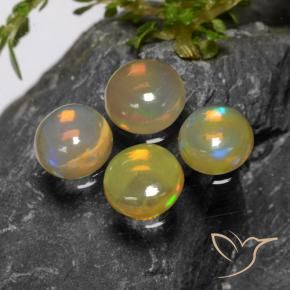 Gemas de Ópalo Multicolor natural de 1.77 ct, Redondo, Transparente