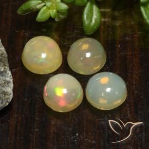 Gemas de Ópalo Multicolor natural de 1.45 ct, Redondo, Translúcido