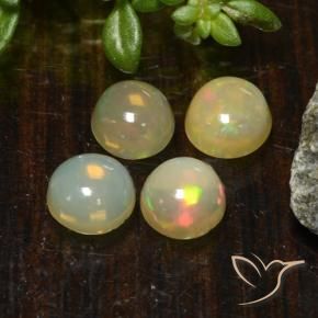 Gemas de Ópalo Multicolor natural de 1.45 ct, Redondo, Translúcido