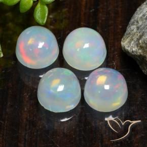 Gemas de Ópalo Multicolor natural de 1.81 ct, Redondo, Transparente