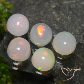 Gemas de Ópalo Multicolor natural de 2.04 ct, Redondo, Translúcido