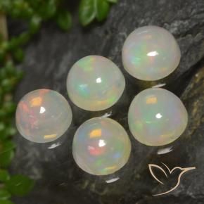 Gemas de Ópalo Multicolor natural de 1.92 ct, Redondo, Translúcido