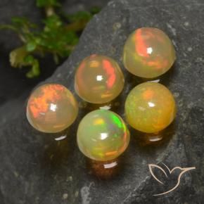 Gemas de Ópalo Multicolor natural de 1.96 ct, Redondo, Transparente