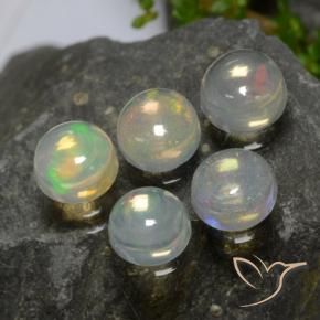 Gemas de Ópalo Multicolor natural de 1.94 ct, Redondo, Transparente