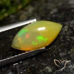 Ópalo Multicolor natural de 1.29 ct, Marquesa, Translúcido